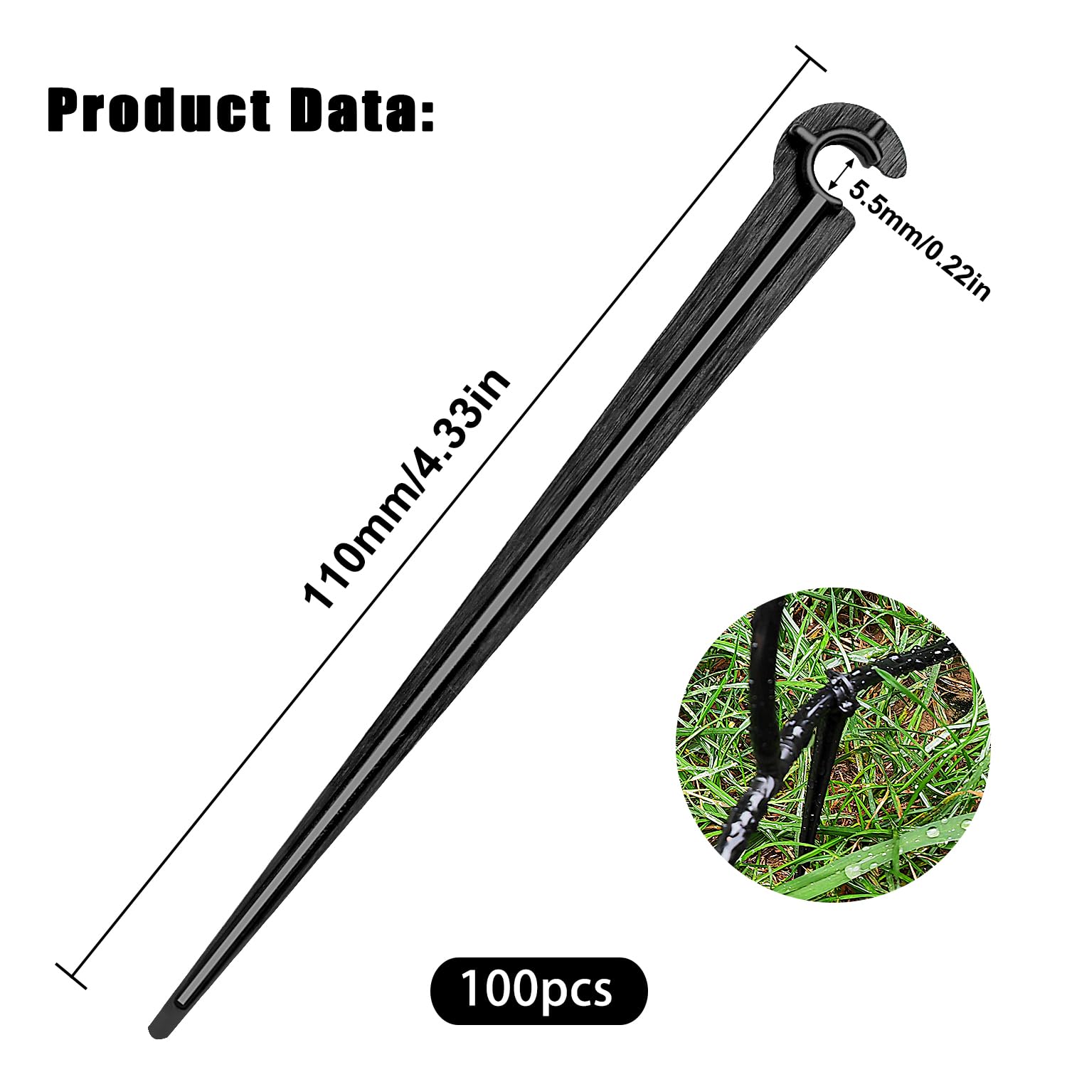 VooGenzek 100 Piezas Estacas de Apoyo para Riego por Goteo, Soporte Tubo Riego Piquetas, Estacas para Manguera de Riego, para Manguera de 4/7mm, para Huertos, Plantas o Macizos de Flores