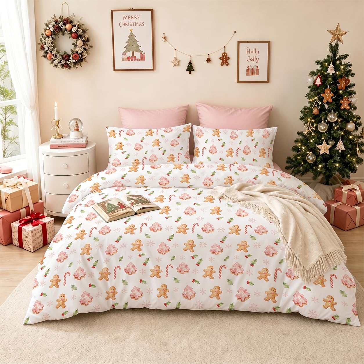 Floral Comforter Set Queen - Elegant Black Flower Bedding -14