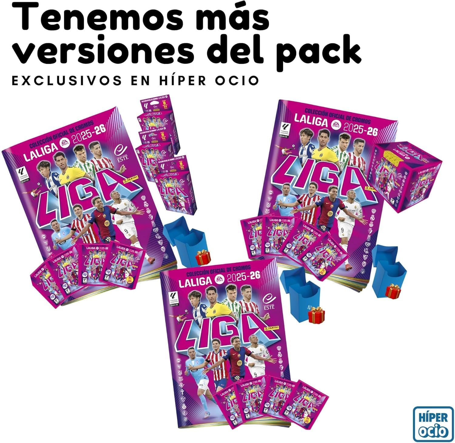 Panini Cromos Liga Este 25/26 - Packs con Diferentes Versiones del Producto y Regalo de Cajita para Cromos Surtidos - Cartas de Futbol (No Adrenalyn ni Eurocopa) (Album+24)