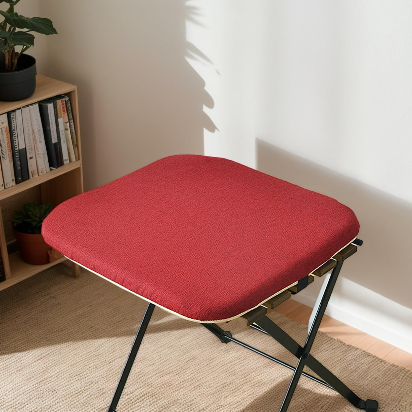 Coussin de chaise 50x50 cm lot de 2 en lin épais antidérapant avec sangles