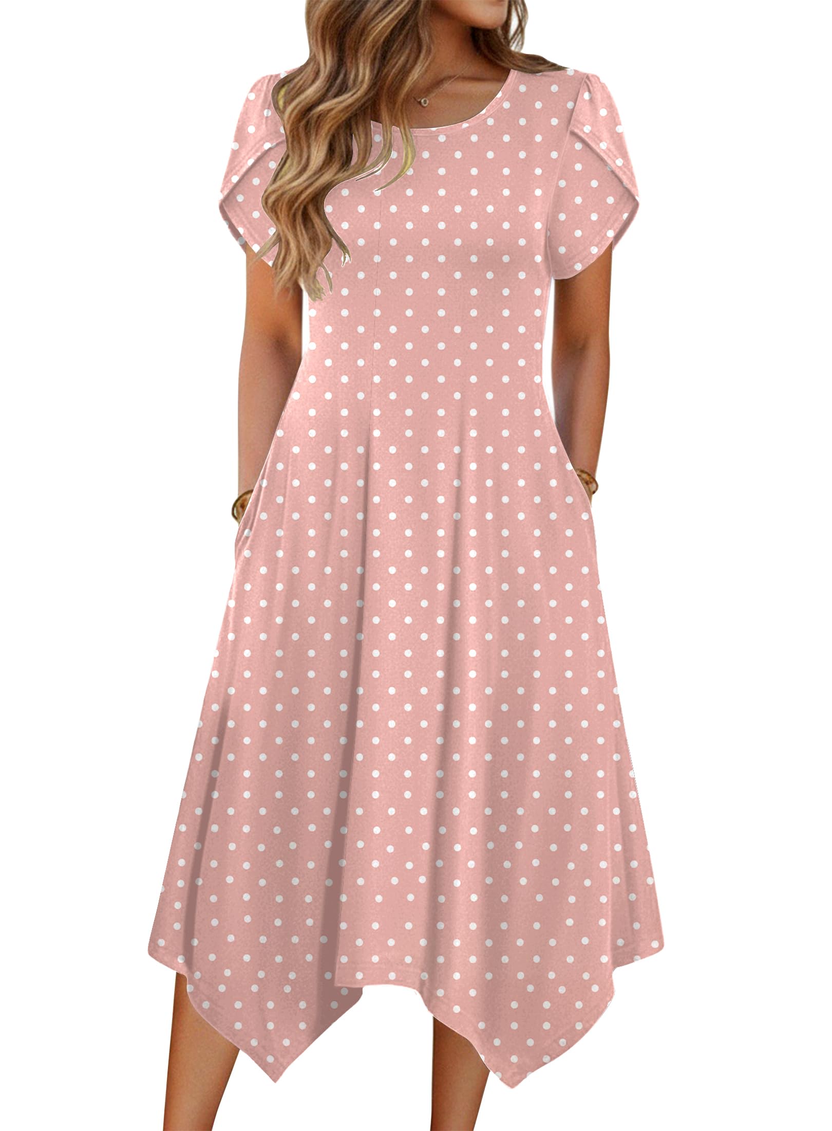 Zeagoo Womens Casual Dress for Summer Loose Hankerchief Flare Midi Sundress | Floral Prin…