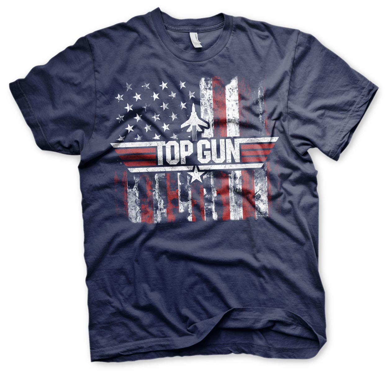 Difuzed Men's Navy Top Gun Officially Licensed America T-Shirt (Navy)