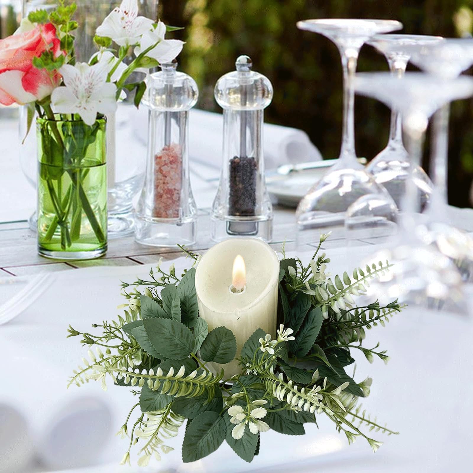 Anillo De Vela Con Rosa De Seda Roja, Centros De Mesa Para Bodas, Anillo De  Vela, Decoración Con Flores De Seda, Decoraciones De Boda Asequibles -  España, image size:1600x1600