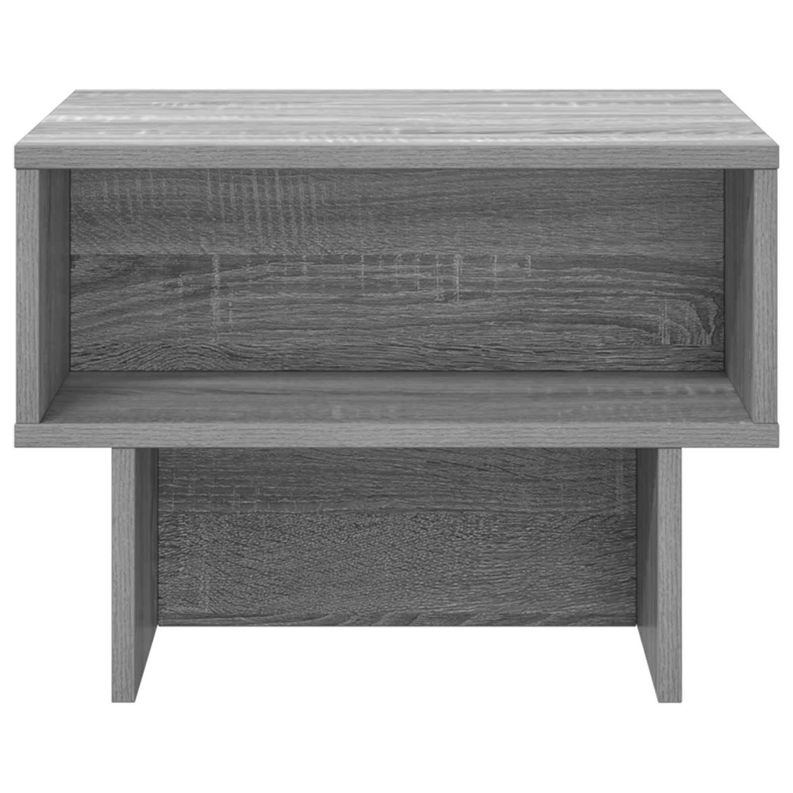 Mesa de centro Sonoma gris 48 x 46 x 35 cm, pequeña mesa auxiliar de madera para salón, moderna mesa de salón con 2 estantes, mesa de sofá compacta