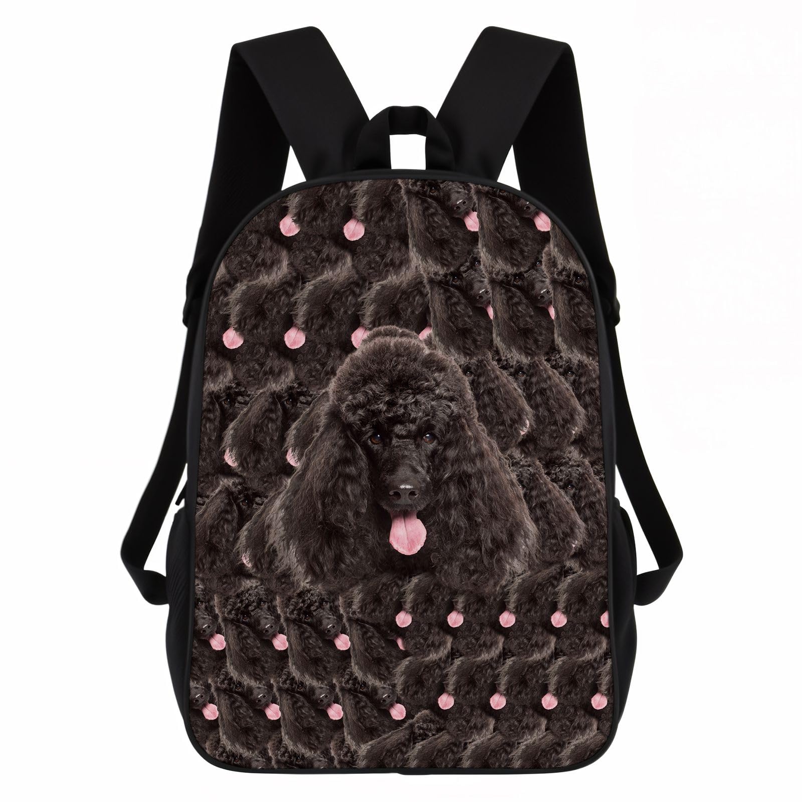 GUGLILI Poodle Dog Backpack, Dog Head Face Laptop Backpack, Bookbag, Daypack for Hiking Work Camping 17 Inch