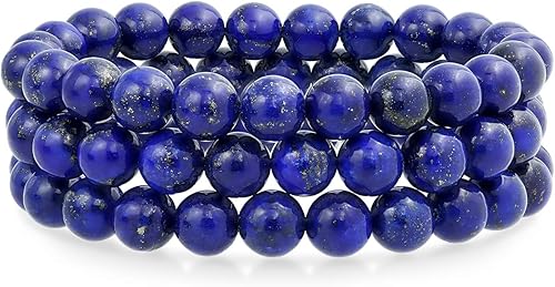 Vista 10 de Bling Jewelry Juego de 3 pulseras elásticas unisex apilables con cuentas redondas de 0.315 pulgadas para mujeres, adolescentes y hombres, multihebra