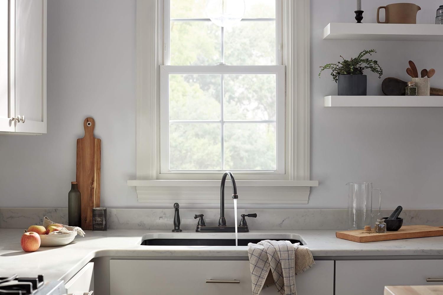 Peerless P2865LF-OB Elmhurst Two-Handle Kitchen Faucet with Spray Deck-Mount, Oil-Rubbed Bronze