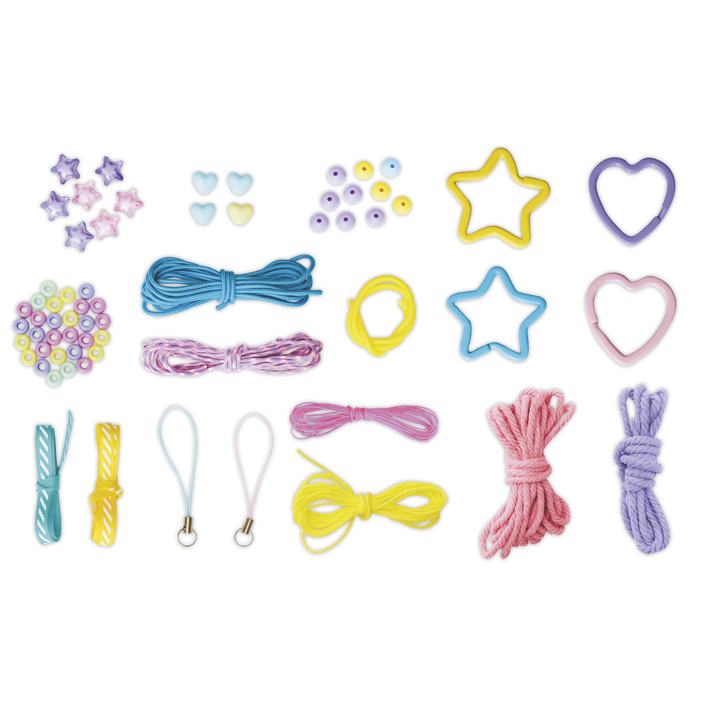 Janod – Kit Créatif Bijoux de Sac – 6 Accessoires à Personnaliser (4 Grands Bijoux + 2 Grigris) – Perles Colorées, Fils Macramé, Rubans – Activité DIY Dès 7 Ans – Coffret Cadeau