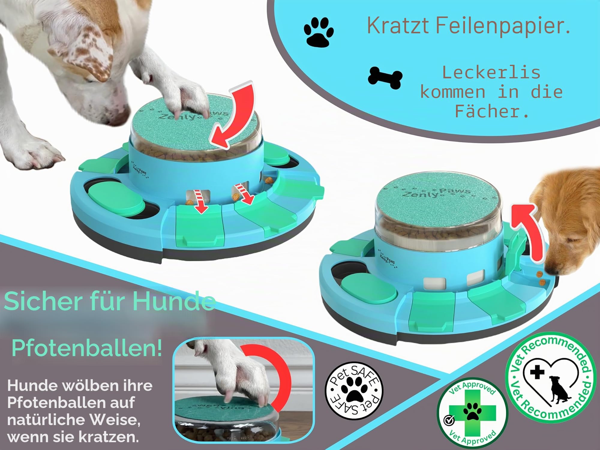 Zenly Paws Hund Nagelfeile Spielzeug | Kratzpad für Nägel | Nagel Kratzbrett | Kratzpad für Hunde
