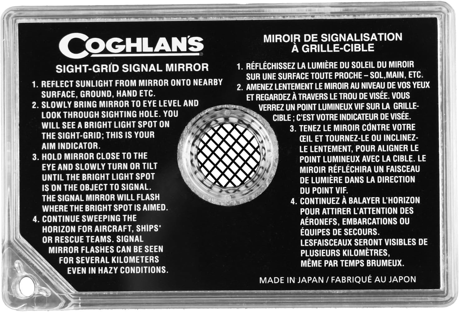 Coghlan's Sight-Grid Signal Mirror – Lightweight Emergency Signaling Tool for Survival, Camping, Hiking, and Rescue; Durable Reflective Mirror with Compact Design for Outdoor Adventures