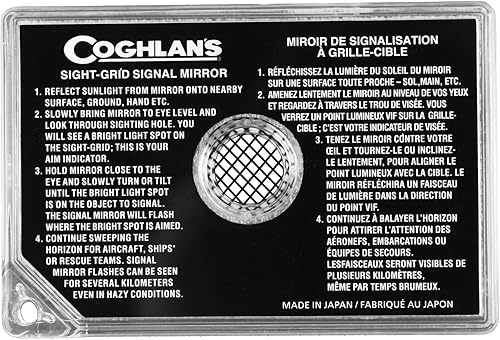 Miniatura 3 de Coghlan's Espejo de señal de rejilla de visión: herramienta ligera de señalización de emergencia para supervivencia, camping, senderismo y rescate;