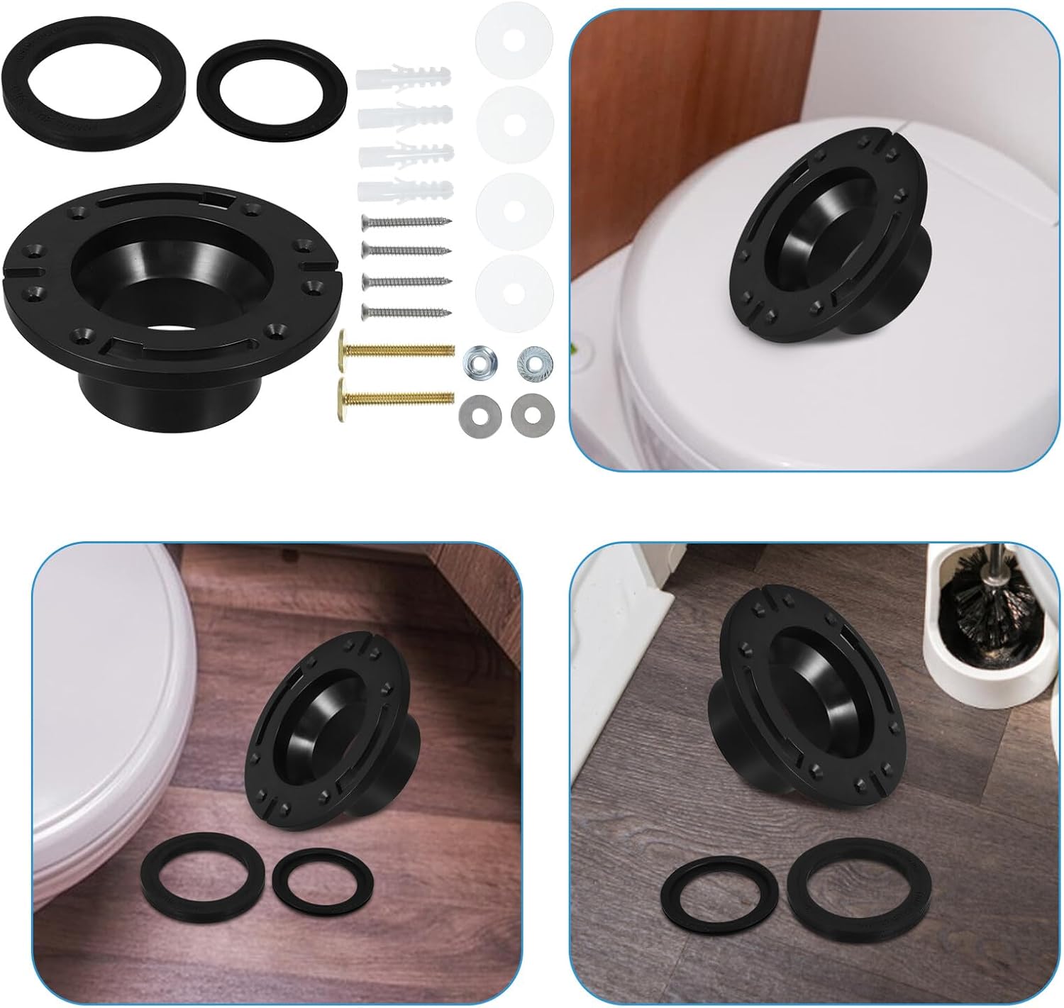 NUOBESTY Rv Toilet Seal Ring Replacement Set Flush Ball Gasket Toilet Rings for Camper Accessories Compatible with 300 310 320 Models for Interior Bath Use
