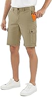 NY Threads Men's Relaxed Fit Cargo Shorts - 98% Cotton Stretch, 6 Pockets for Work, Hiking, Outdoor Adventures