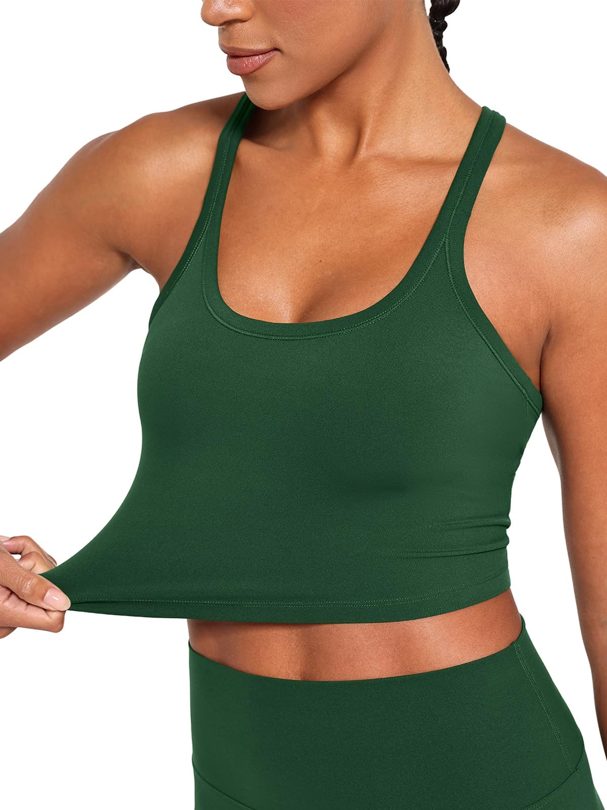 Ukaste Studio Essential - Brasier sin mangas con espalda cruzada y relleno para mujer, para yoga y entrenamiento
