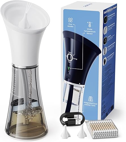 Miniatura 9 de Kit mejorado de eliminación de cera de oído con tanque de desecho de una pieza, limpiador seguro con sensor de temperatura del agua, kit efectivo de