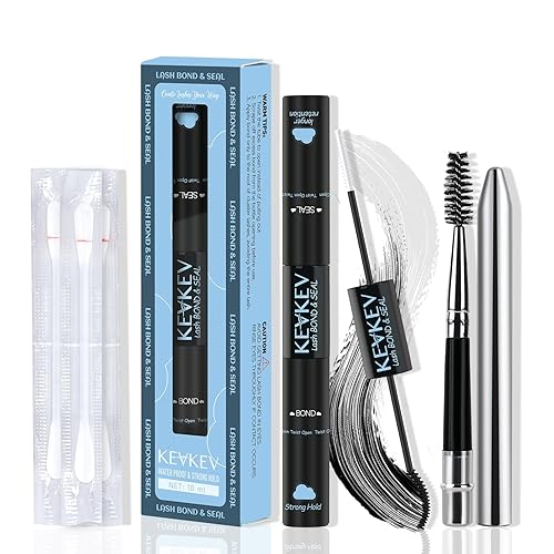 KevKev Pegamento de pestañas para racimos de pestañas, resistente al agua, para pegar y sellar con removedor de cepillo de pestañas, hisopos de