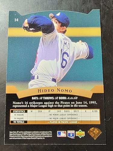 Miniatura 2 de Baseball MLB 1995 SP #14 Hideo Nomo #14 FOIL NM RC Rookie Dodgers