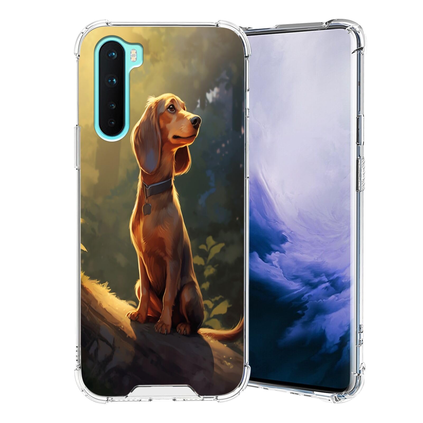ElgzigokTransparent Case for OnePlus Nord 5G Dachshund Dog-aa43 Phone Cover Clear Silicone Protective Case for OnePlus Nord 5G Shock-Proof Four Corners Reinforced
