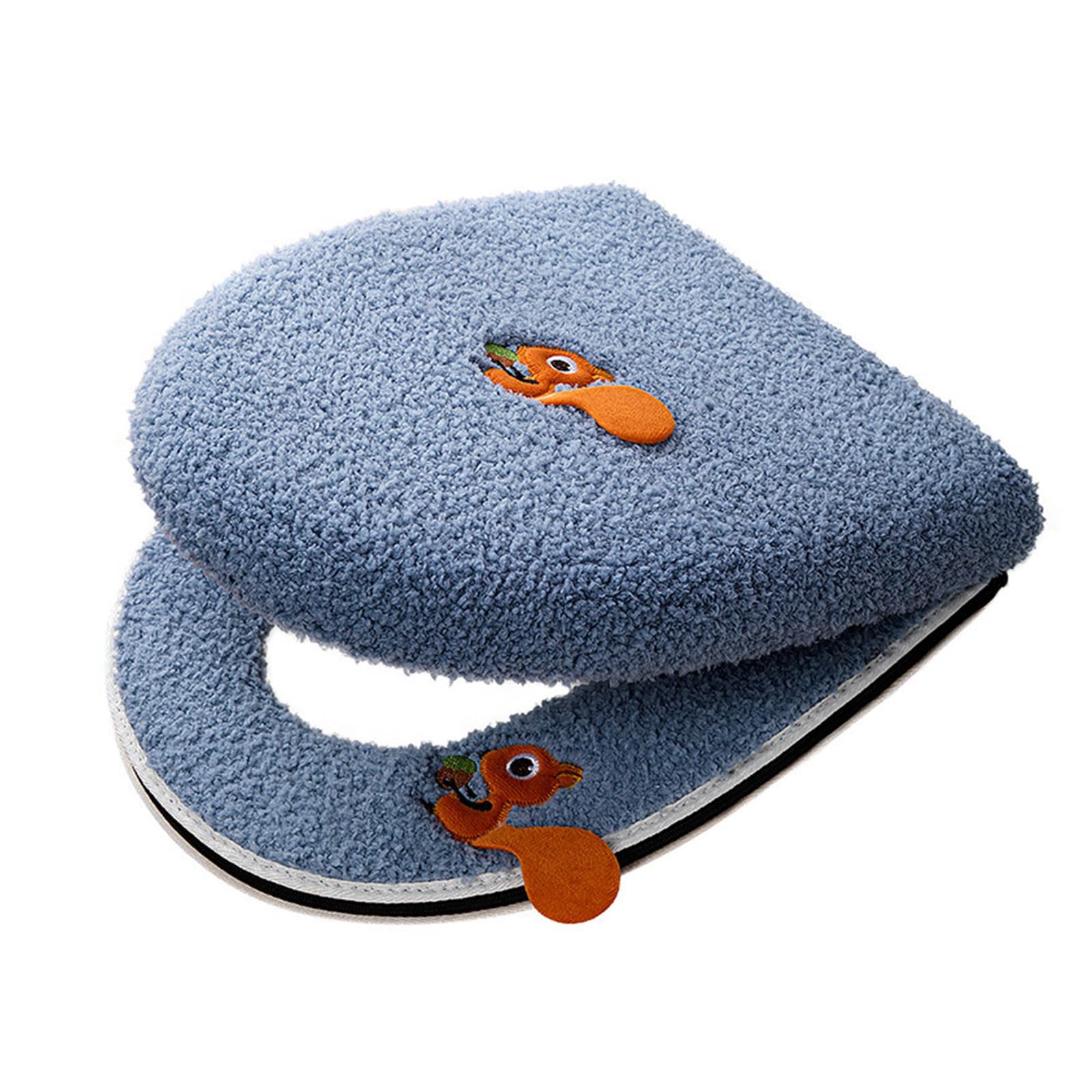 Kaeltsyn Blue Toilet Seat And Lid Protector With Ergonomic Handle Machine Washable For Home Bathroom Cushioned Toilet Seat Covers For Bathroom