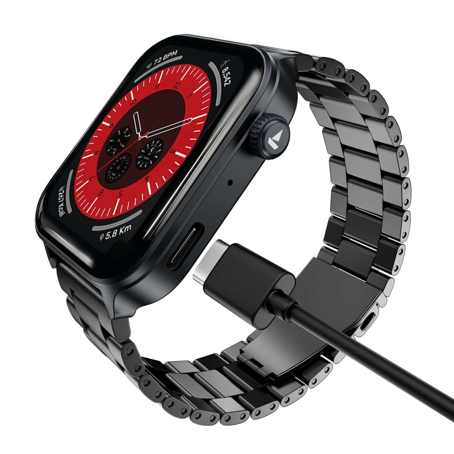 boAt Storm Call 4 India's first Smartwatch with Type-C Charging,1.96”(4.97 cm) HD Display, Functional Crown, BT Calling, Sports Modes, Heart Rate, SpO2, Sleep & Stress Tracking, SOS, IP68(Steel Black)-image-48