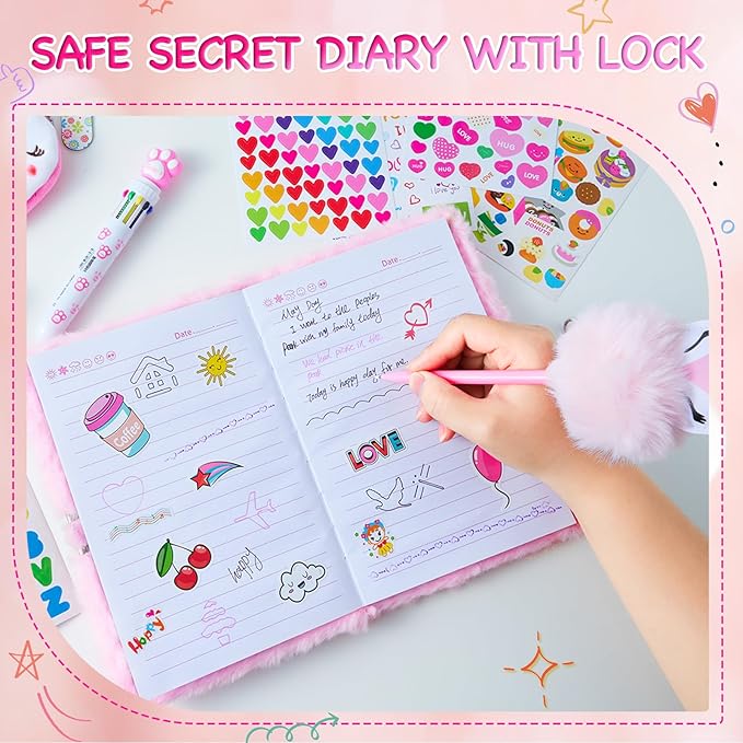 Diario con Candado para Niñas - Kit de Journal con Accesorios miniatura 3