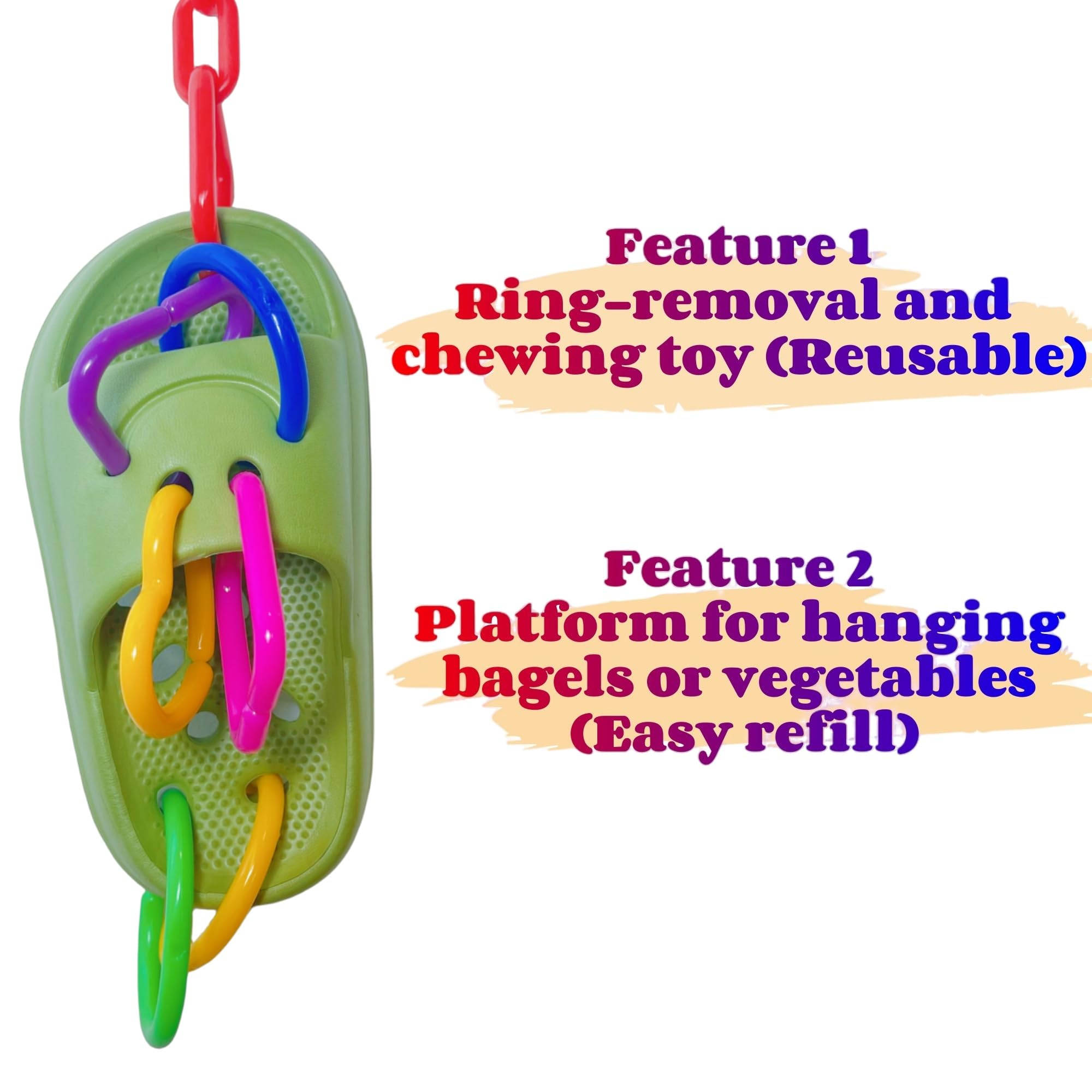 Bird Toys for Large & Medium Parrot Shredding Foraging Chewing Cardboard Bagles Hanging Toy 2PCS Bird Cage Accessories for Amazons Mini Macaws African Greys Cockatoos Eclectus Senegal Green - image 2