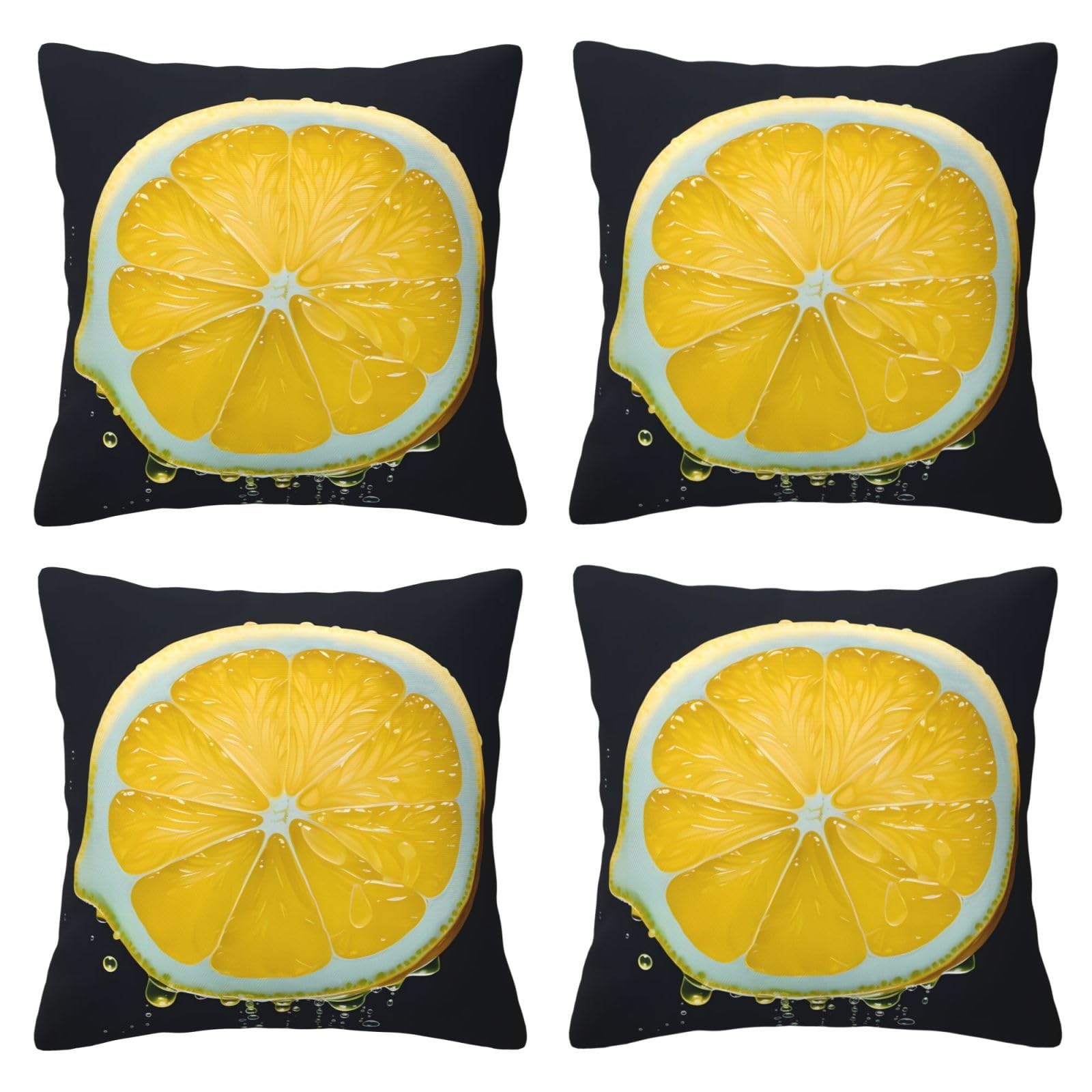 Housses de coussin lit et canapé lot de 4 pour raviver une déco terne avec le motif 3D jaune