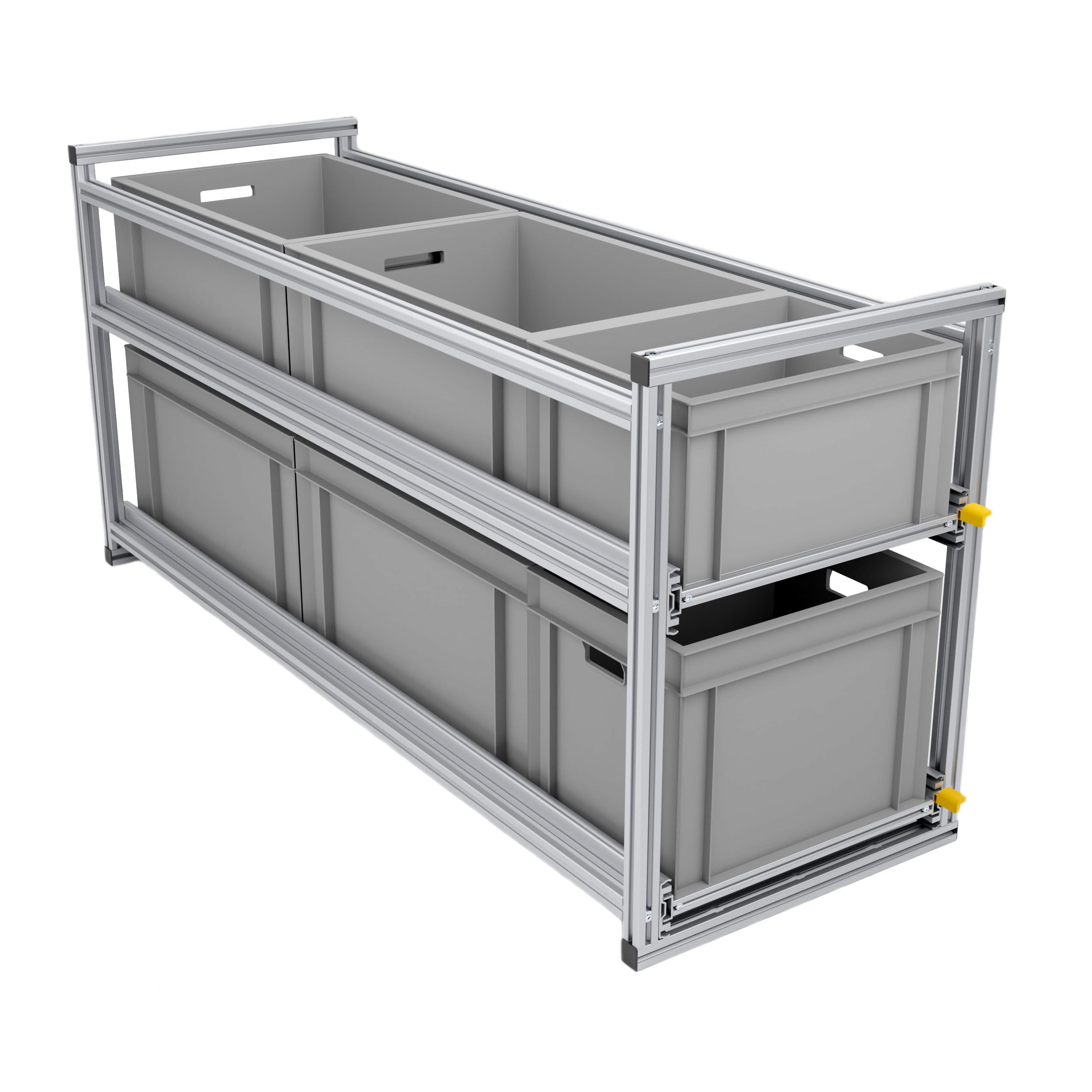 Heckauszug 150cm mit Zwei Etagen & Schwerlastauszug, Regalsystem - ideal für die Heckgarage im Kastenwagen (Ebenen: 2)