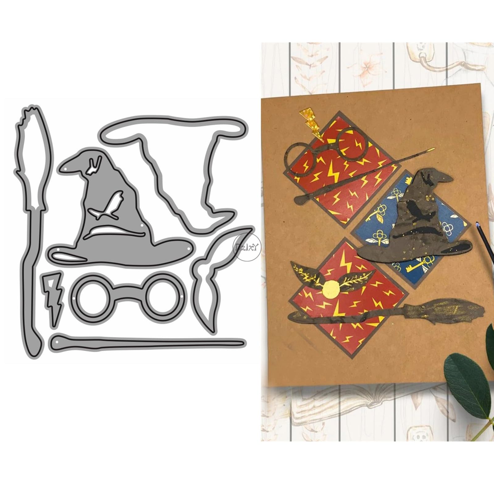 Witch Hat Broom Metal Cutting Dies for Card Making — image 1