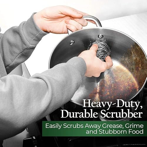 Vista 4 de Stanley Home Products Depuradores de acero inoxidable – Esponja resistente a la corrosión para ollas, sartenes, parrillas, hornos, fregaderos