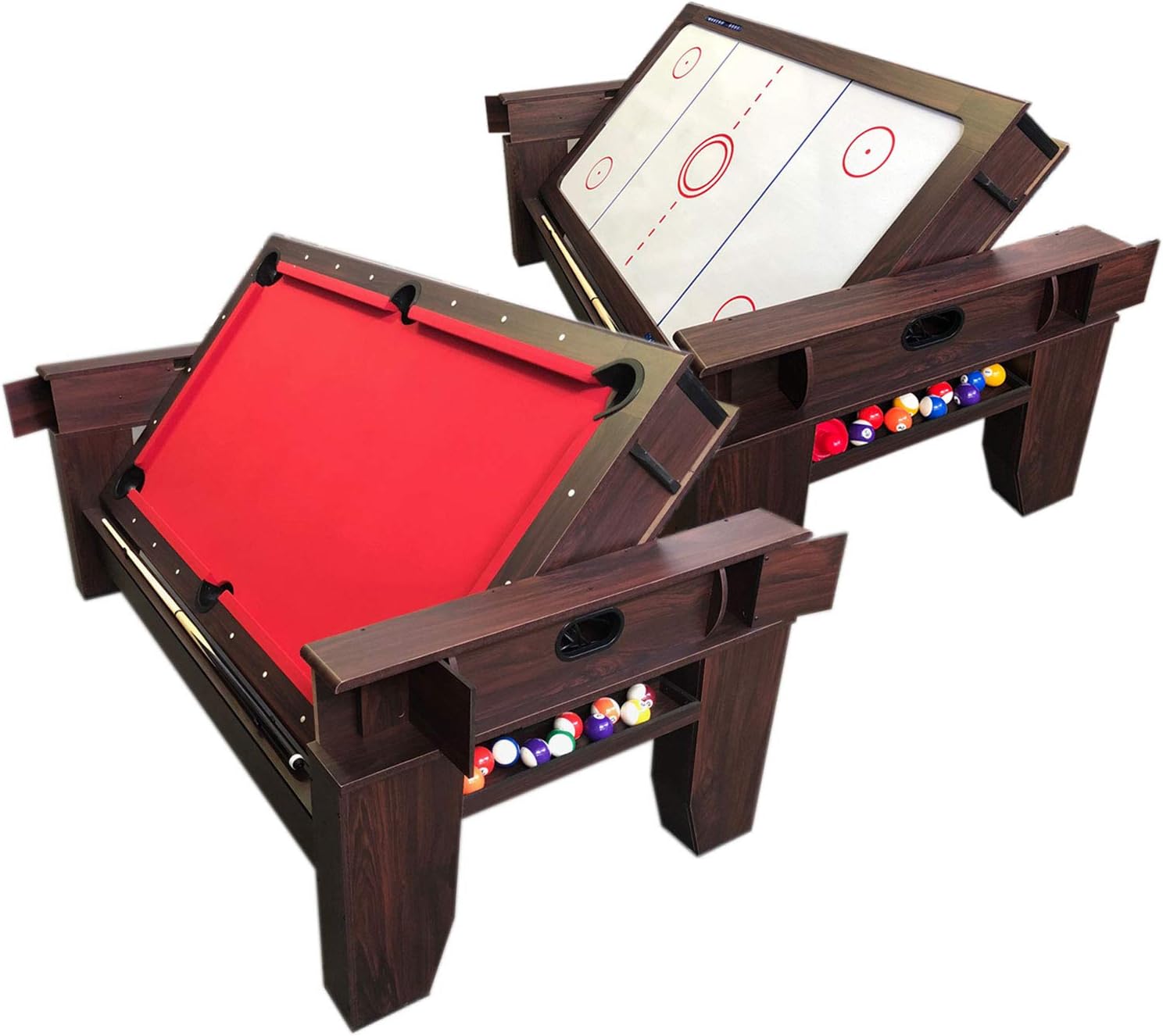 grafica ma.ro srl 7 Ft Red Pool Table Billiard Indoor sports and Air Hockey Game mod.Billardhockey
