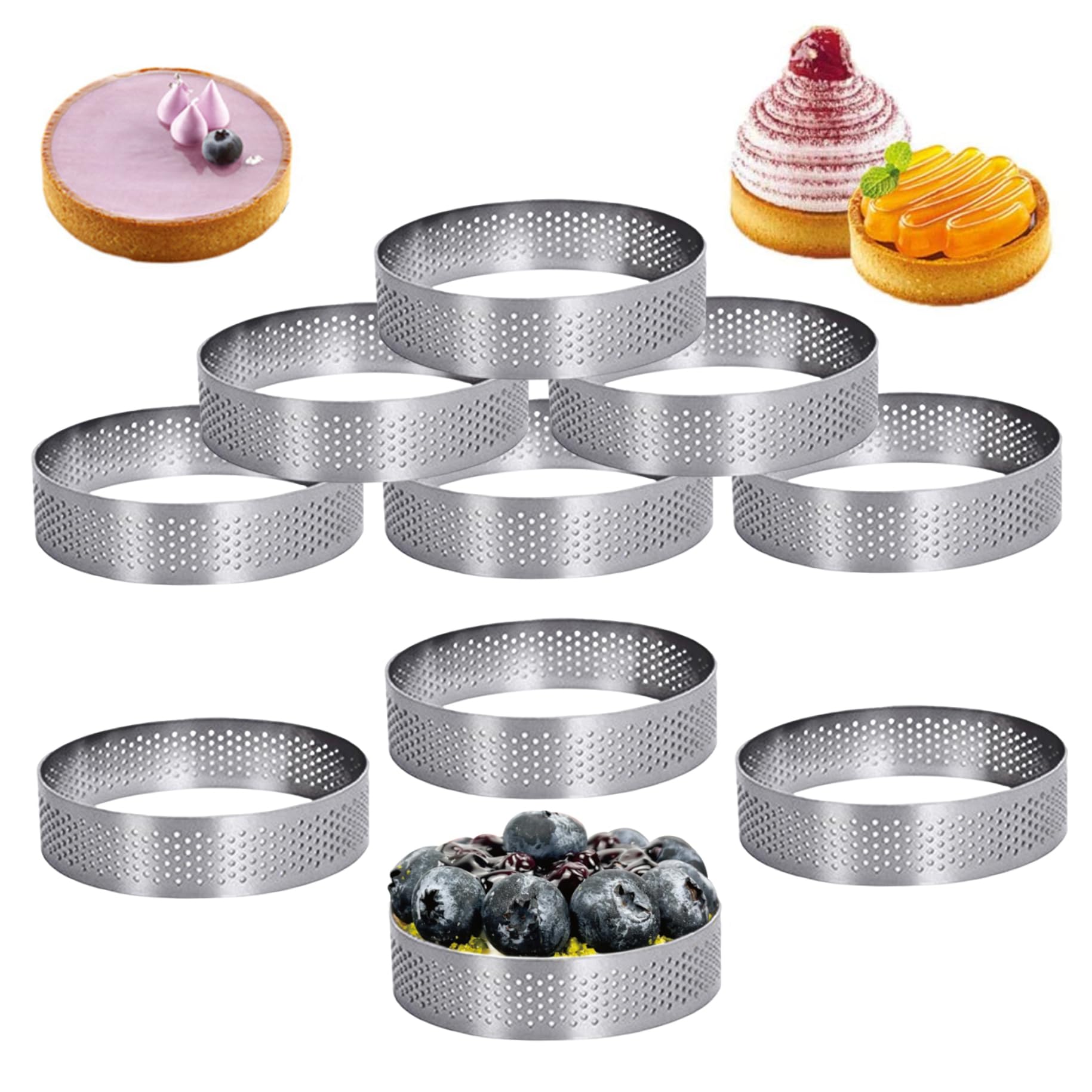 Anillos de tarta para hornear muffins redondos en las meriendas familiares