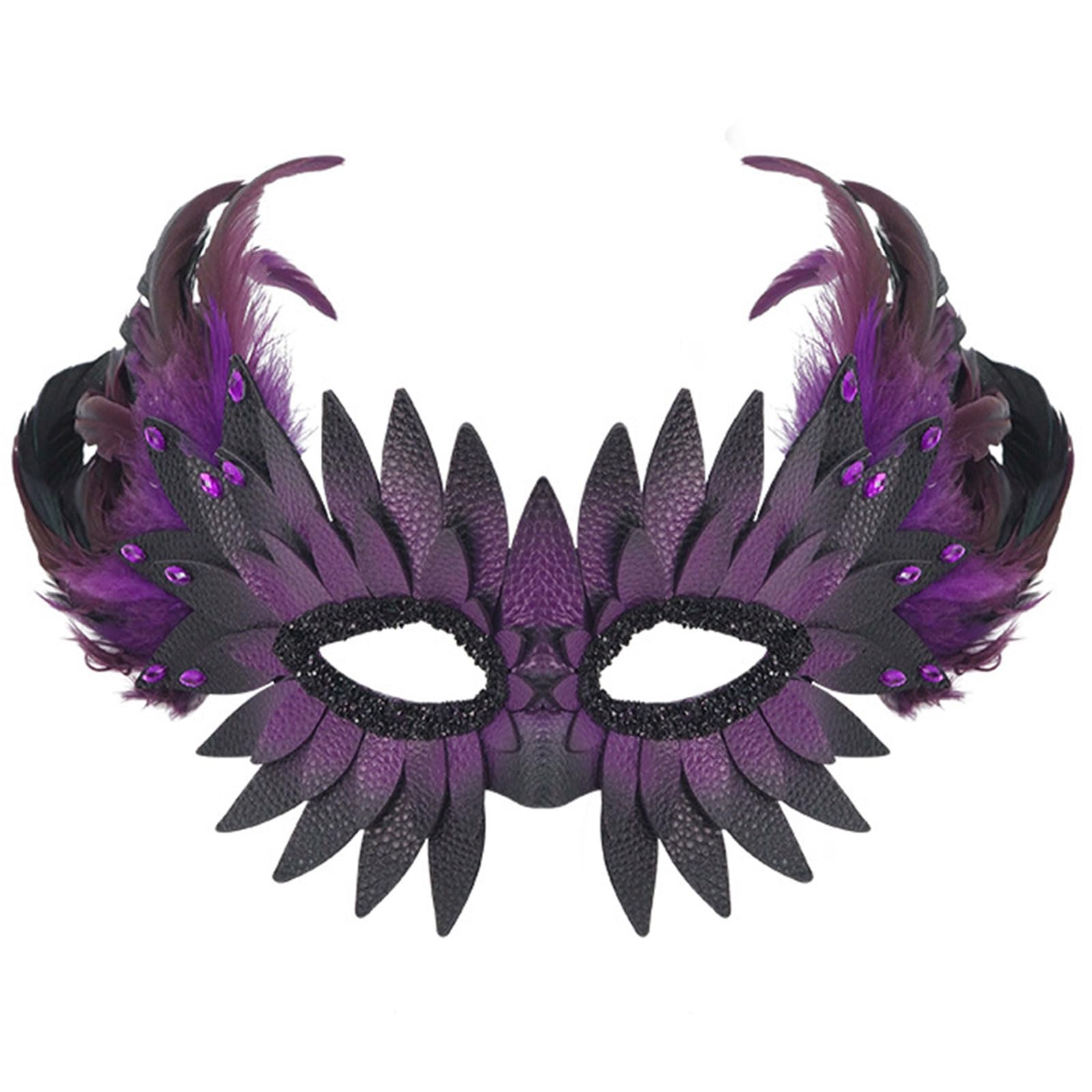 Masque de hibou à plumes pour défilé et soirées costumées légères - 8