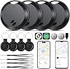 Etiquetas Air Tracker 2026 Localizador de Artículos para Android e iOS Rastreador Bluetooth Etiquetas Inteligentes Compatibles con Apple Find My (iOS) y Find Hub de Google (Android) para Llaves, Equipaje, Cartera, Vehículos Negro (Paquete de 4) 1