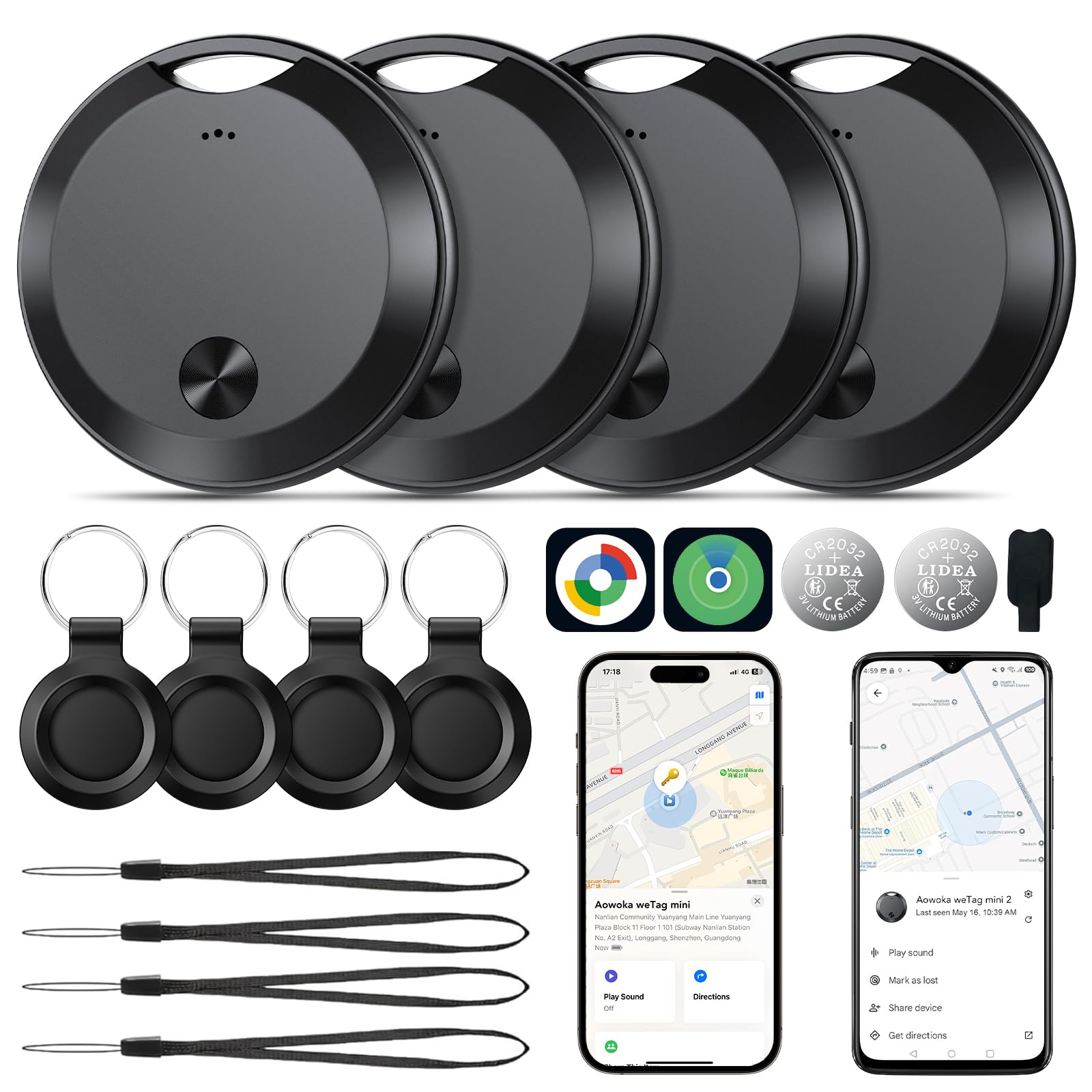 aowoka Air Tracker Tags 4-Pack