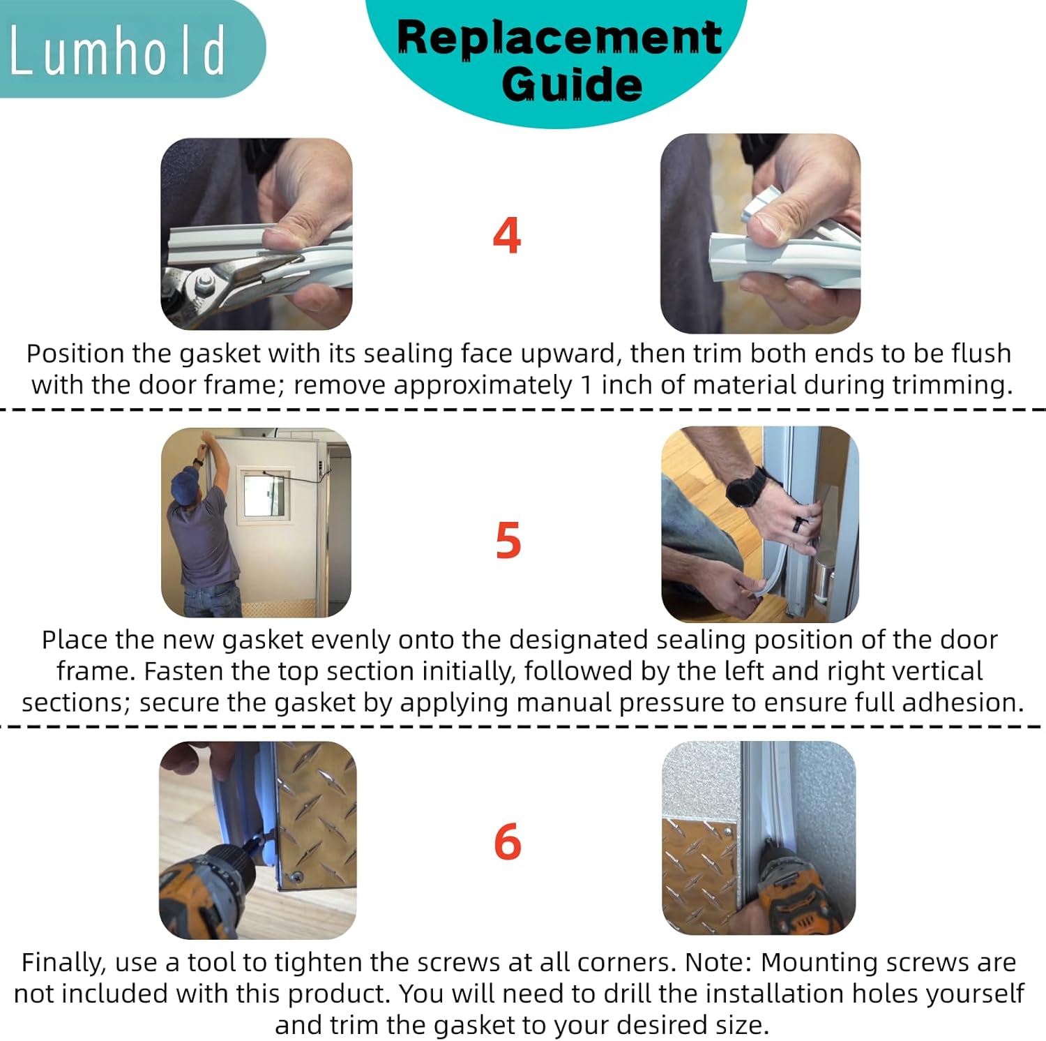 Walk-In Cooler Gasket Replacement Kit for U.S. Cooler Brand - Standard Width, Tall Door (35-3/4" x 76-1/4")
