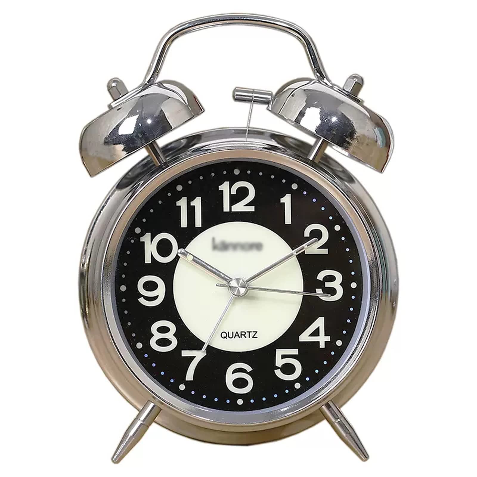 Réveil pour les dormeurs lourds adultes enfants chambres adolescents sans tic-tac bruyant double cloche réveil avec rétro-éclairage horloges pour chevet (couleur : chêne
