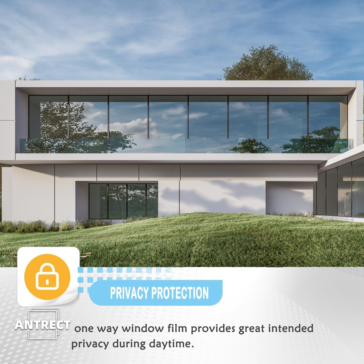 Película de privacidad unidireccional para ventana, tinte de ventana para oficina en casa, película diurna para ventana que no se ve, adherencia estática, control de calor, bloqueo solar, película de