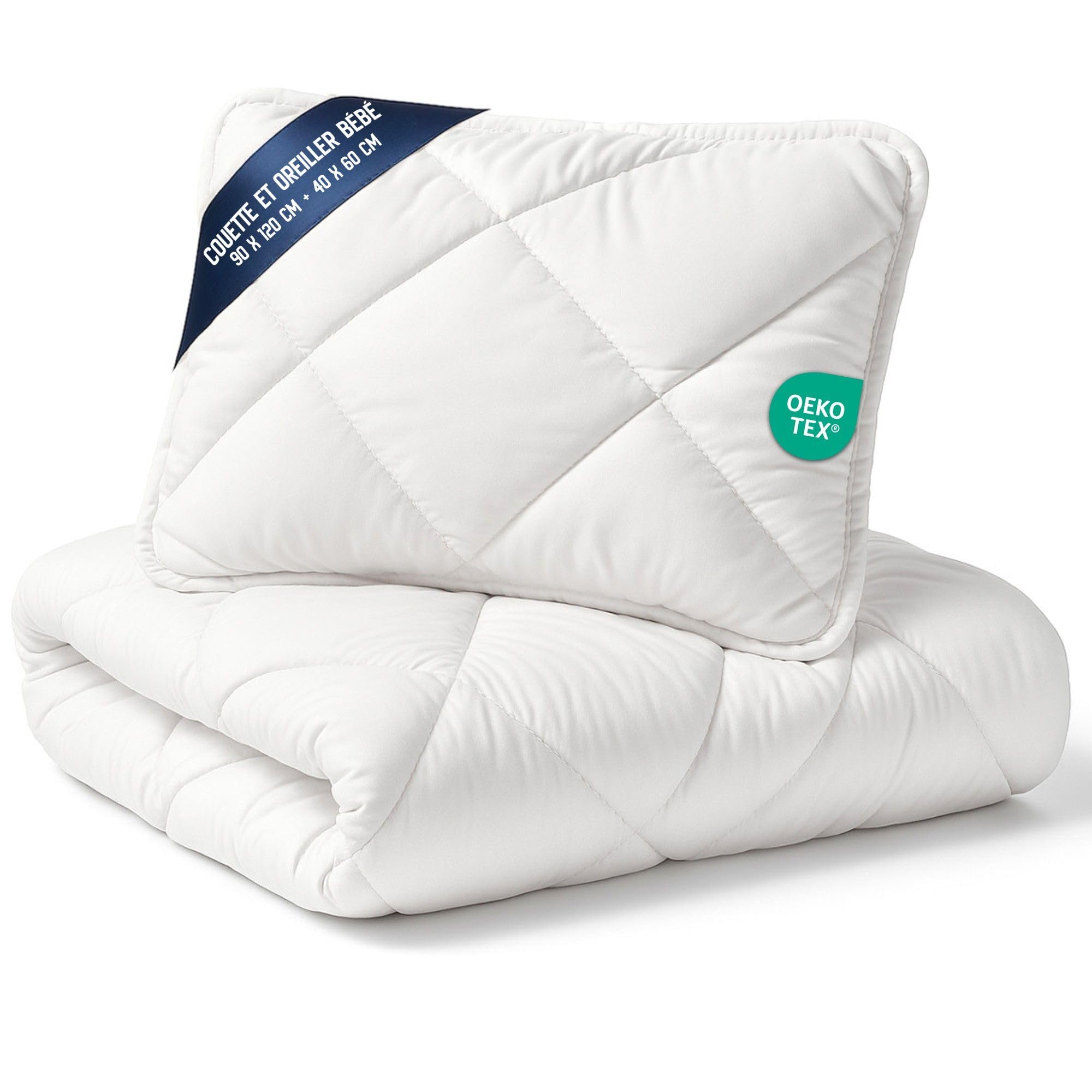 Totsy Baby Couette et Oreiller bébé 90x120 cm - Ensemble de literie Enfant avec Couette Microfibre et Coussin 40x60 cm Idéal pour lit Bebe et Enfant Doux et Respirant Certificat Oeko-Tex 90 x 120