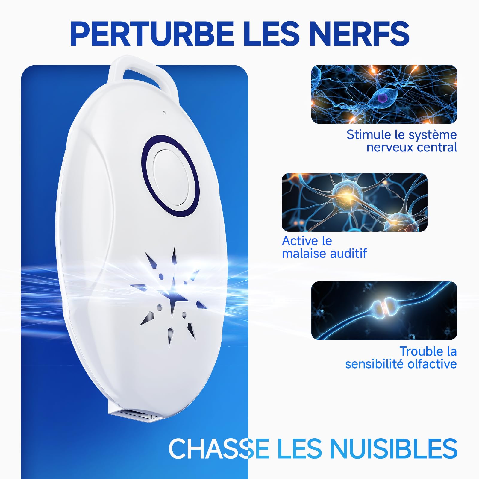Répulsif À Ultrasons 4 Pack - Anti Moustique Ultrason Portable Rechargeable Électronique USB De Charge Le Camping Extérieur/Intérieur Contre Les Insectes Anti, Fourmis, Araignées