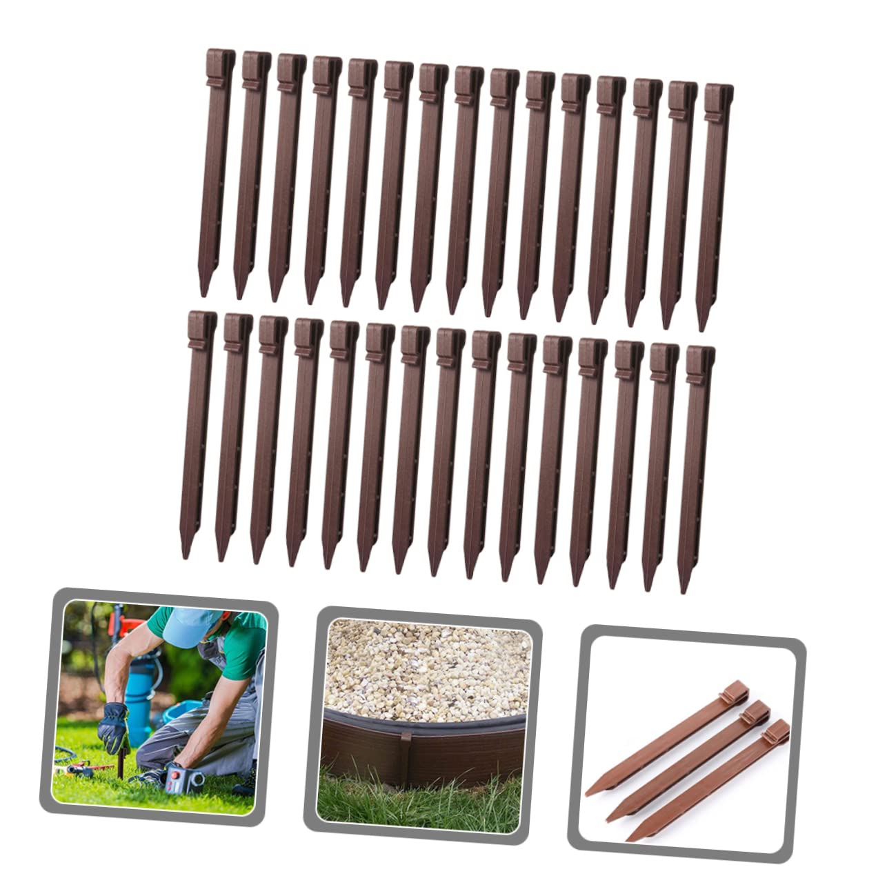 Piquets de Fixation 30 Pièces en Plastique Robustes pour Jardin pour Plantes et Bordures 30 Tuteurs pour Ancrage de Toile et Protection des Cultures en Jardinage