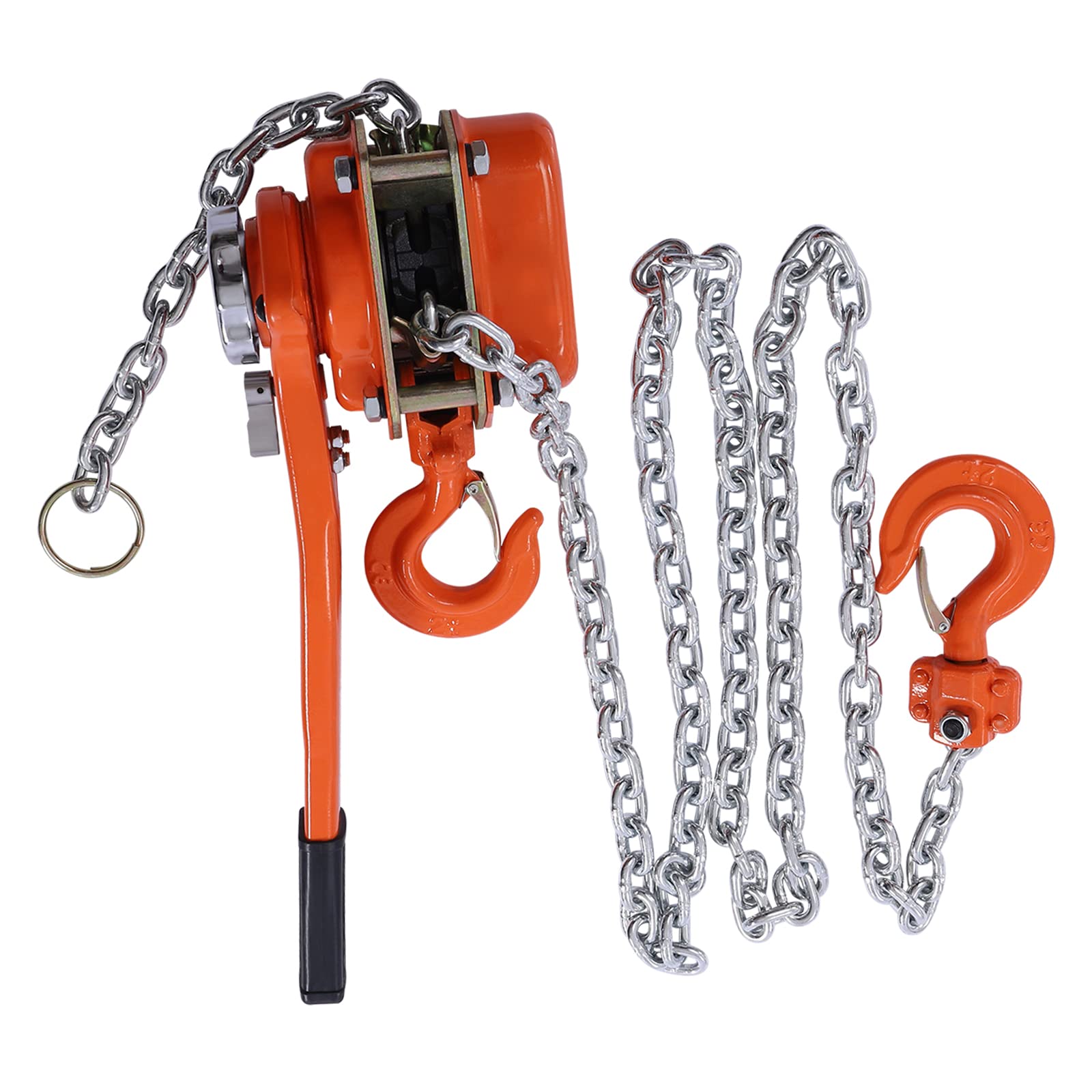 Manual Lever Chain Hoist, Lifting Come Along Ratchet, Chain Hoist 2 Heavy Duty Hooks Ratchet Lever Hoist for Warehouse Garages Construction Automotive Machinery (1.5T6M)