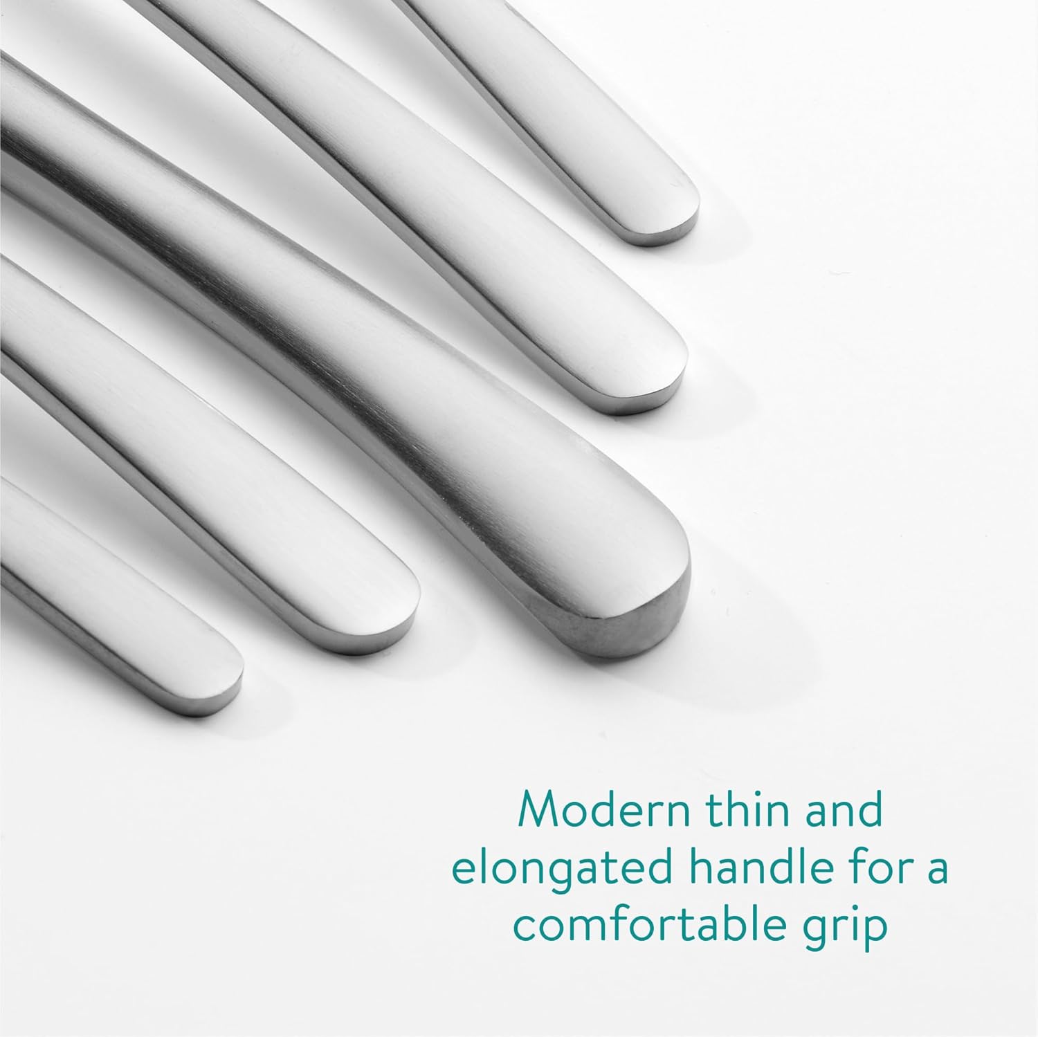 Navaris Silverware Set - 40-Piece 18/0 Stainless Steel Kitchen Cutlery Sets with Satin Silver Finish - Versatile Dinner Knives and Forks and Spoons Dinner Set for 8 People