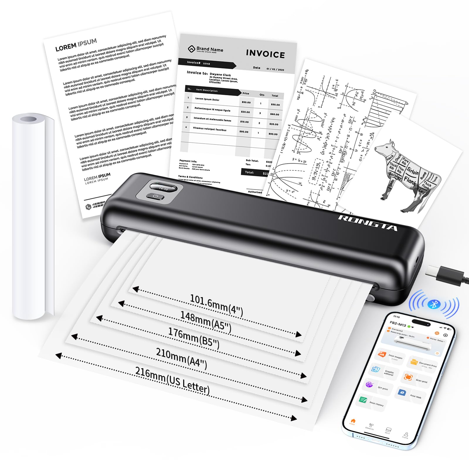 Rongta Portable Thermal Printer F82