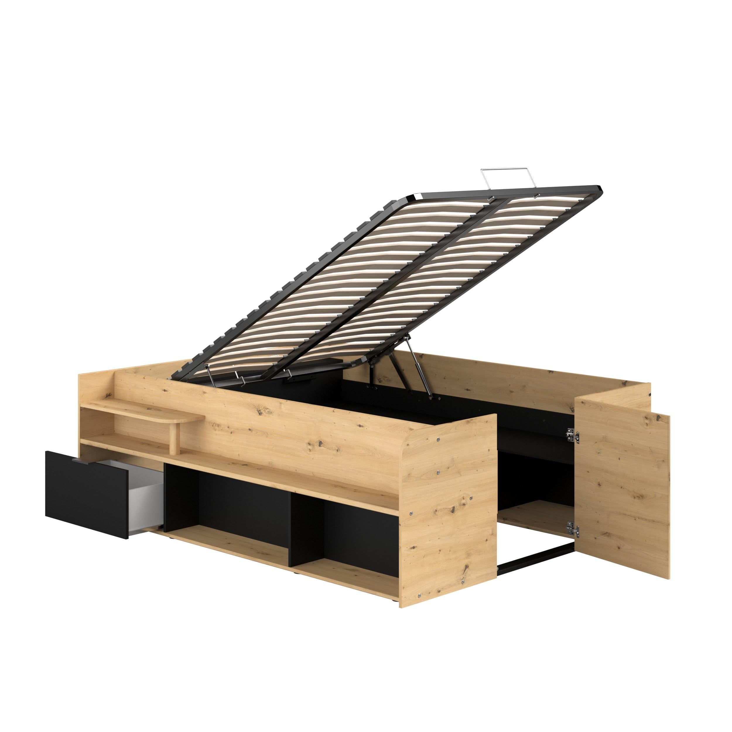 Lit avec Espace de Rangement Taravel 140x200 - Nature