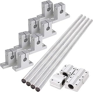 Horizontal Linear Motion Ball Bearing Slide Bushing 8mm Dia &Shaft Optical Axis 300mm Linear with Rod Rail Support Set