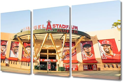 Lienzo de 3 piezas de arte para pared, arte moderno de estadio, arte de ángel, paisaje, juego deportivo, Anaheim, imagen para sala de estar,