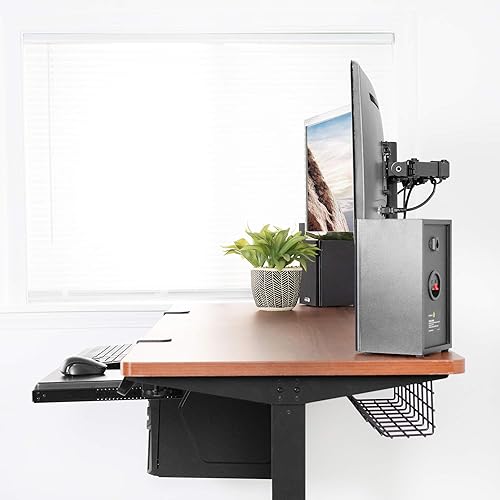 Miniatura 9 de VIVO - Escritorio eléctrico de altura ajustable color negro mesa de una sola pieza marco negro estación de trabajo de pie con elegante controlador