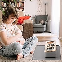 Vista 4 de Tazón de comida para gatos elevado de acero inoxidable para 3 tazones, tazón reemplazable para gatos de 4.7 pulgadas, paquete de 3