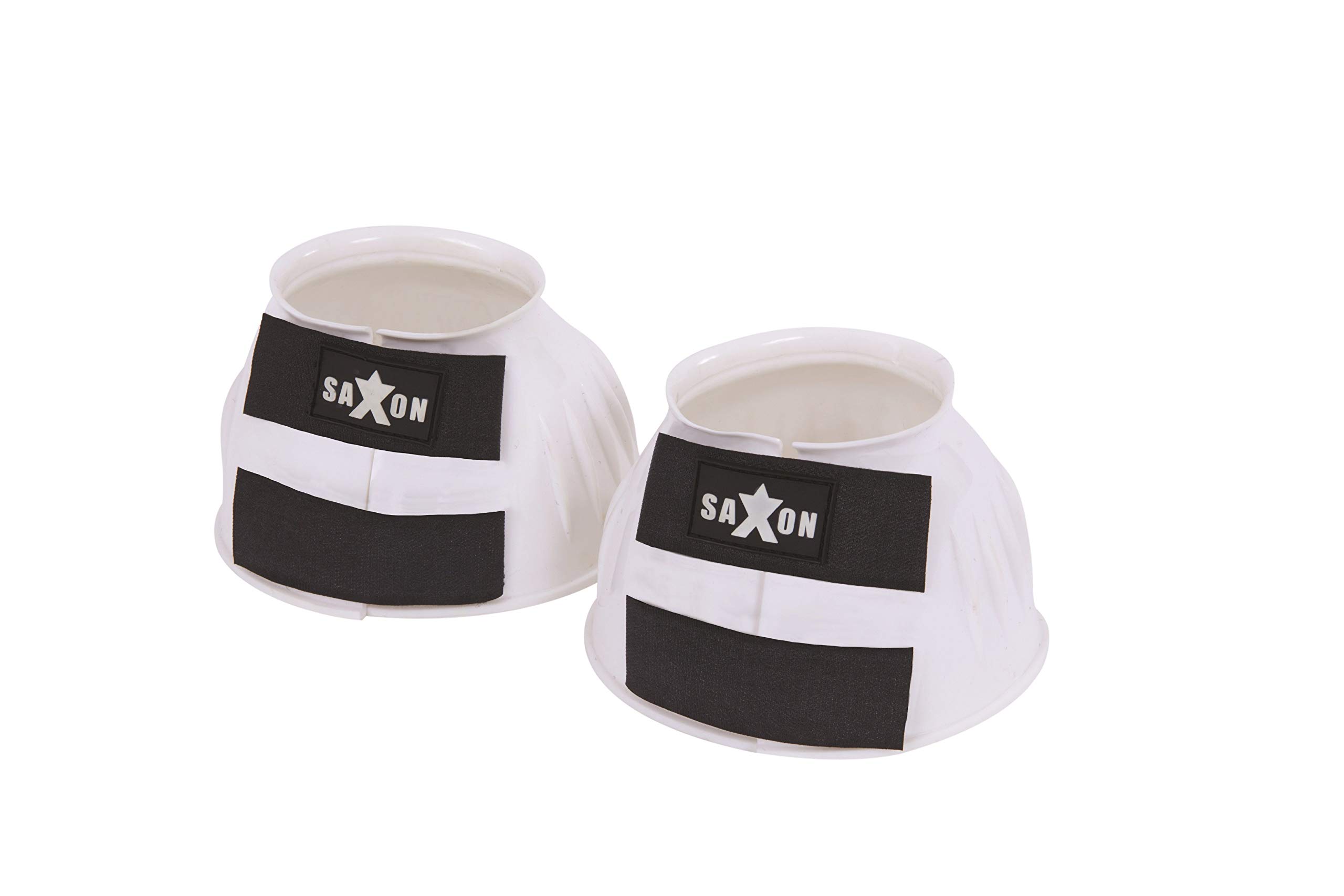 Saxon. Double Tape PVC Ribbed Bell Boots White Cob